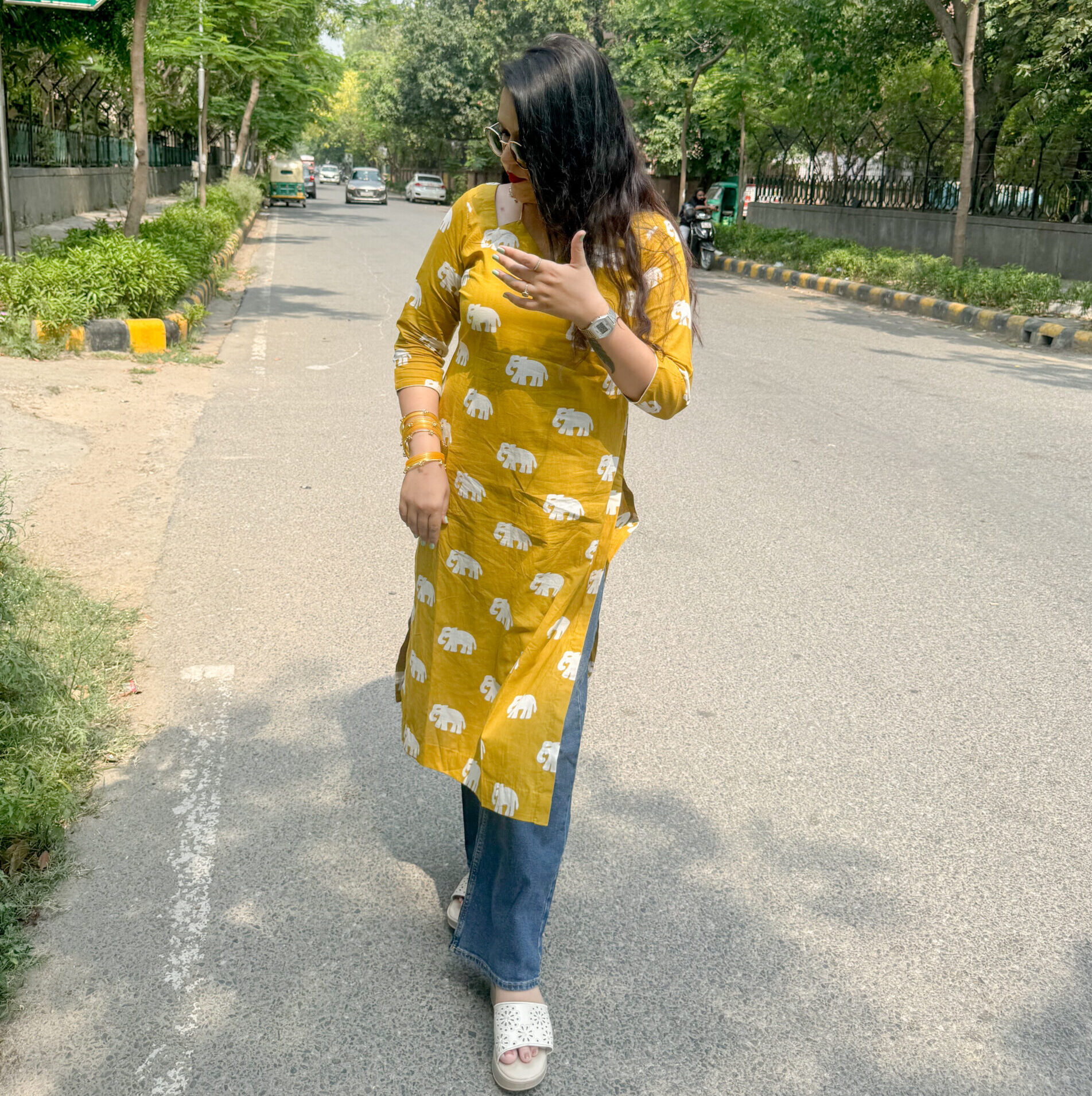 Elephant Charm Straight Kurta